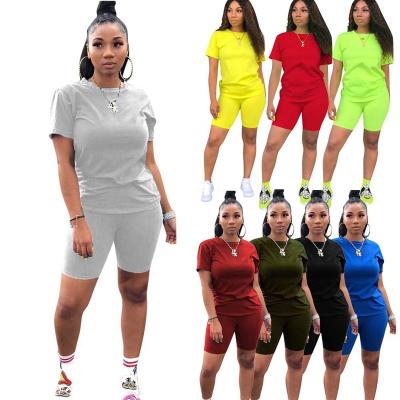 China Wholesale popular QUICK DRY spot European and American sportswear leisure two pieces of solid color women's wear for sale