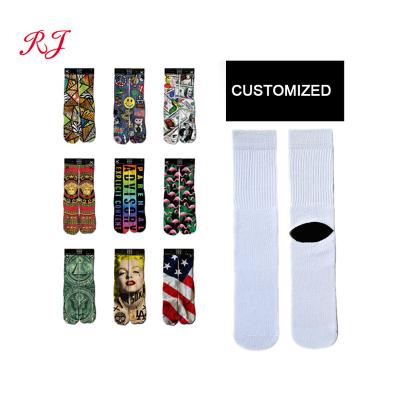 China Custom Sublimation Anti-Fault Photo Plain 3d Digital Printed Socks Blank White Digital Printed Socks Design Your Own Photo Crew Tube Sock for Men and Women for sale