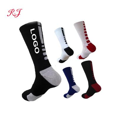 China OEM Breathable Custom Quality Popular Logo Wholesale Athletic Socks High Crew Knitted Terry Sports Sock for sale