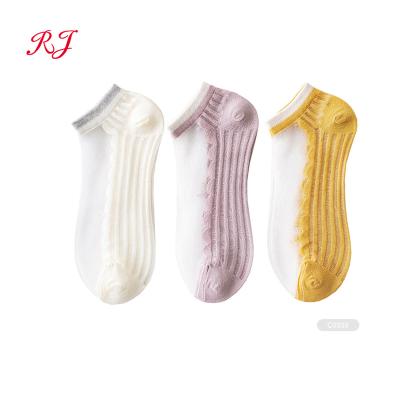 China RJ-C0064 QUICK DRY low cut silk transparent low cut socks for sale