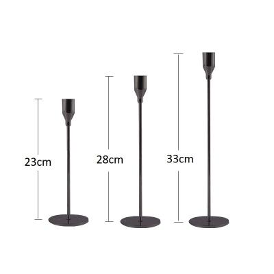 China Romantic Candlelight Matte Black Candlestick Holders For Home Decor for sale