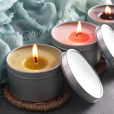 China Luxury Home Decoration Private Label Natural Soy Wax Scented Rose Tin Candle for sale