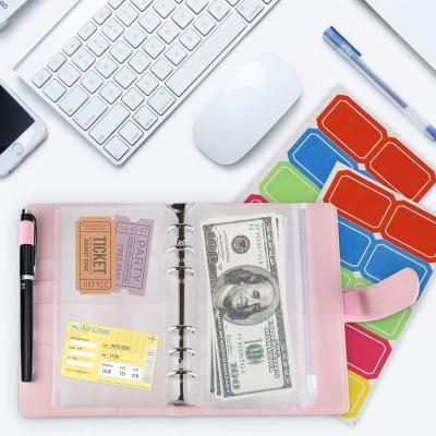 China A6 6-Ring Magnetic Custom Cover Notebook Budget Binder Pockets With Cash Envelopes for sale