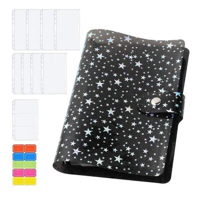 China A6 Magnetic PVC Loose Leaf Glitter Money Planner Organizer Budget Binder for sale