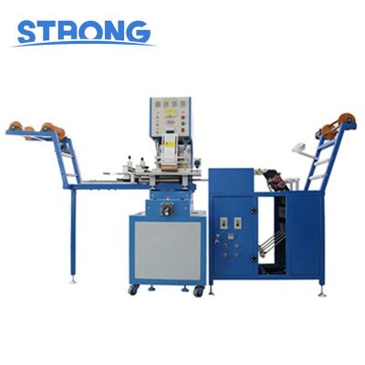 China Automatic Factory 5KW High Frequency Stretch Ribbon / Trademark Logo / Belt Embossing Machine for sale