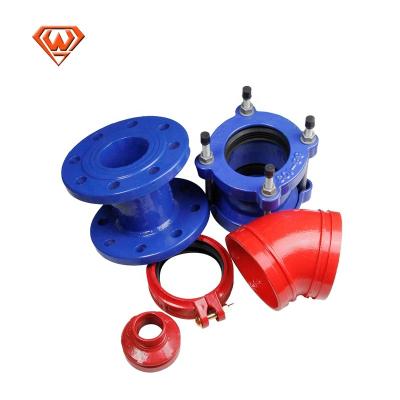 China Grooved Iron Pipe Fitting Flange Connection Malleable Iron Pipe Fittings for sale