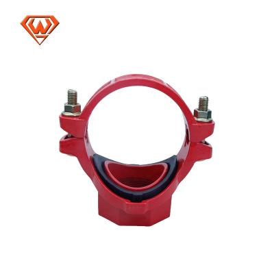 China Fire Fighting Ductile Iron Grooved Pipe Fittings Threaded Mechanical Tee for sale