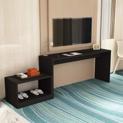 China Environment Friendly Hotel Guest Room Desk TV Rack Cabinet Combination Luggage Writing Bedside Table for sale