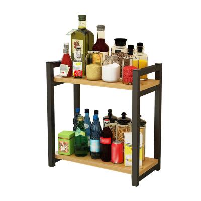 China Sustainable High Quality Wooden Spice Shelf Kitchen Storage Floating Rack For Restaurants for sale