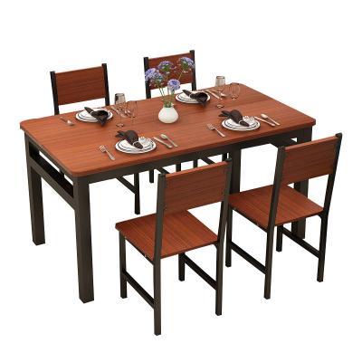 China Regular New Arrival Simplicity Dining Table Modern Rectangular Steel Wood Dining Tables for sale