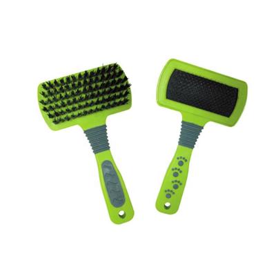 China Green Plastic Pet Grooming Brush Factory Directly From Viable Wholesale Pet Products for sale