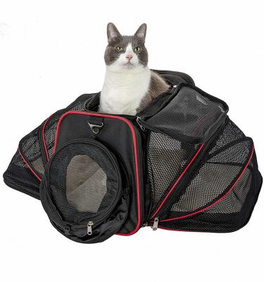 China Sustainable Wholesale Fashion Soft Sided Foldable Portable Travel Pet Carrier Bag Pet Carrier for sale