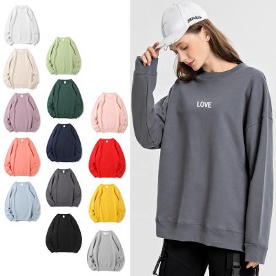 China Anti-wrinkle Anti-shrink Cotton Long Sleeve Around Collar Pull Over Sweatshirt Bright Colors Women Pullovers for sale