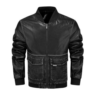 China Wholesale Fashion Casual 2021 new model leather product breathable good quality material male leather jacket for sale