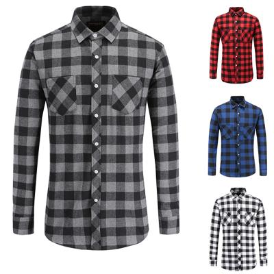 China Wholesale fashion high quality cotton anti-pilling men's flannel shirt custom made plaid shirt for sale