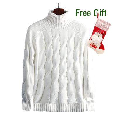 China Anti-wrinkle Mens Pure Cashmere Sleeves Long Cable Knit Designer Sweater Turtleneck Men Clothing for sale