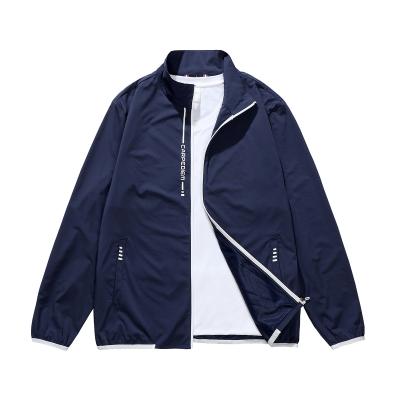 China QUICK DRY Windproof Long Round Spring Men's Thin Collar Jackets Sun-protective UV Protective Sleeves Windproof Coats for sale