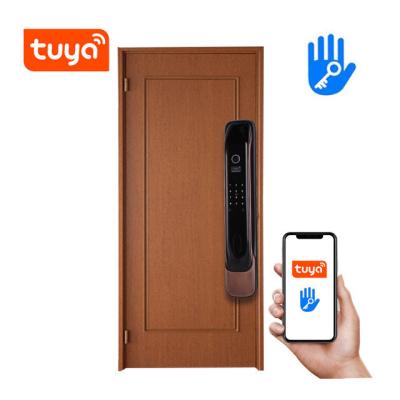 China Mobile Phone APP+ +Fingerprint+Password+RFID Swipe Card+Tuya WIFI App High Security Full Automatic Smart Biometric Fingerprint Lock Auto Smart Door Lock for sale