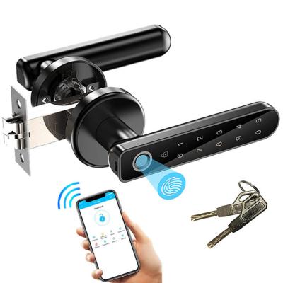 China Mobile Phone APP+ +Fingerprint+Password+RFID Swipe Card+Electronic Smart Biometric Fingerprint Door Lock App ble ttlock Key Netherlands Security Smart Lock password for security for sale