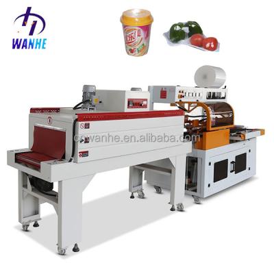 China Automatic L Tunnel Sealer Food WANHE Perfume Box Wrap Machine Heat Film Shrink Tunnel Wrapping Packaging Machine for sale