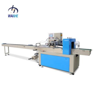 China WANHE Food Ice Cream Lollipop Packaging Machine Cookie Food Pillow Packing Machine Horizontal Flow Wrapping Machine for sale