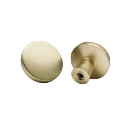 China Modern Furniture Modern Cabinet Door Knob Brushed Brass Pull Knob for sale