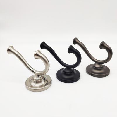 China Modern Premium Sustainable Quality Black European Double Wall Hooks For Bedroom Furniture for sale