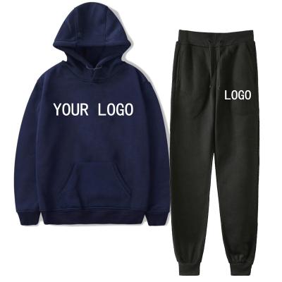 China Breathable OEM Free Sample Adult Hoodie Set Long Sleeve Printed Custom Sweatsuit For Men for sale