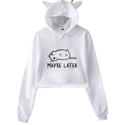 China High Quality Customized Personalized Anti-wrinkle Long Sleeves Crop Hoodies Women Clothing for sale