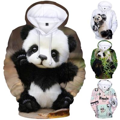 China new 3D logo Panda Cartoon Hoodie Customized Print Anti-wrinkle sublimation designer hoodie for sale