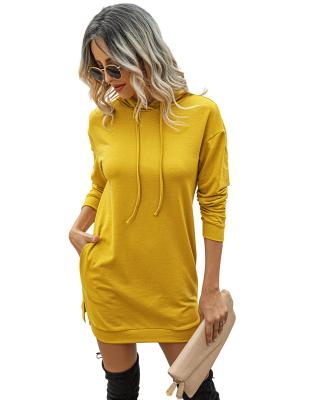 China 2021 Anti-wrinkle top popular high quality long sleeves pullover women plus size hoodie dress for sale