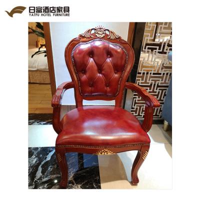 China New Design Luxury Hotel Furniture Hotel PU Solid Wood Restaurant Chair for sale