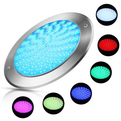 China Pool Resin Filled Led Light Hot Sale IP68 316SS RGB 8MM Thickness 24W LED Bottom Water Pool Light for sale