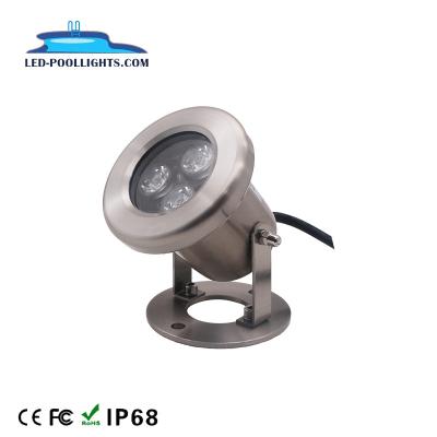 China Garden IP68 Waterproof 3W 9W 304SS Led Underwater Light 12V 24V LED Spot Light for sale