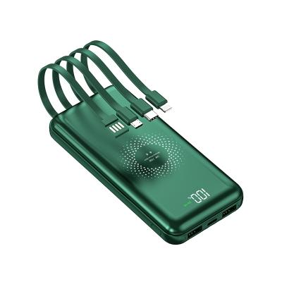 China Support Mini Luxury Green Circuit Fast Charging Water Proof Wireless Phone Power Bank 10000mAh Fast Charging for sale