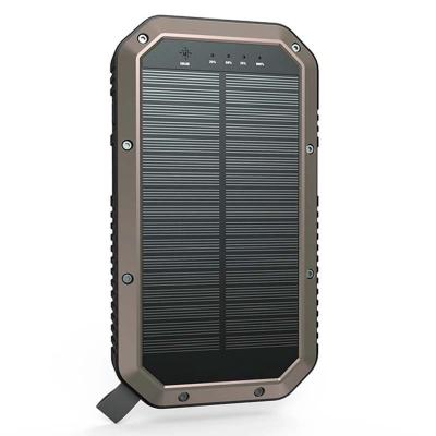 China Waterproof Outdoor Small Mobile Charger Portable Solar Power Bank 20000mah for sale