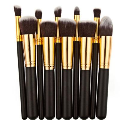 China Angular Blush WholesaleProfessional Portable10pcs Synthetic Makeup Brush Set for sale