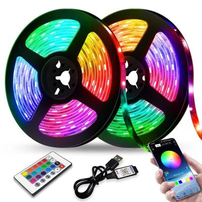 China Non Waterproof RGB LED Strip 5050 SMD 60D LED Lights Ribbon Strip Diode Flexible DC 5V Control For Home Decor for sale