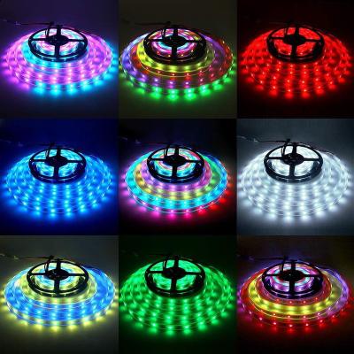 China Non Waterproof 5050 RGB Strip Light Led Ribbon Light Diode Flexible Strip 60 Leds/m For TV Backlight Game Room Decoration for sale