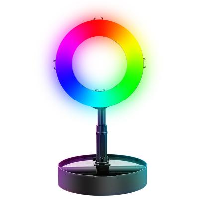 China Mini LED Ring Light Selfie Fill Light With Live Broadcast Youtube Tik Tok 8 Thumb Holder Phone Communication RGB Ring Light for sale