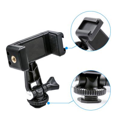 China 360Â ° Adjustable Clip Holder Mobile Phone Mount Tripod Vertical Angle Bracket 360 Degree Rotating Tripod Adapter Shooting Phone Mount Vertical Bracket for sale