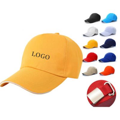 China COMMON Logo Baseball Hats Metal Snap Custom 100% Cotton Embroidered Logo Design Baseball Hat Adjustable Comfortable for sale