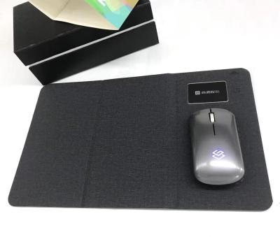 China New Arrival Dual Mode Laser Classic Logo 2.4G BT LED Set Gift Wireless Mouse and PU Leather Wireless Mouse Pad Phone Holder Gift Set for sale