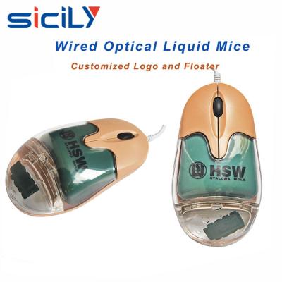 China Custom Made Promotional Aqua Computer Mouse Hold Advertising Liquid Water Mouse for sale