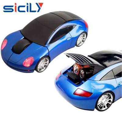 China 3D Racing Car Styling 2.4G Cute Mini Car Wireless Mouse with Car Led Light for sale