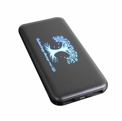 China Portable LED Display Power Bank with Light Up LED Logo, Slim Mobile 5000mAh 6000mAh Dual USB Charger Power Bank for sale