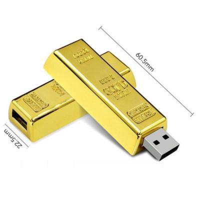 China Gold Metal Bar 16GB USB 2.0 Flash Drive , 8GB Thumb Pendrive Memory Stick U Disk for sale