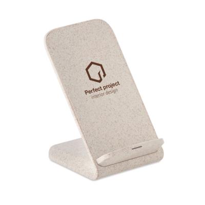 China Wheat Adjustable Biodegradable Straw Eco-Friendly Recycled Biodegradable Straw Mobile Phone Holder Stand 10W Fast Charging Phone Holder for sale