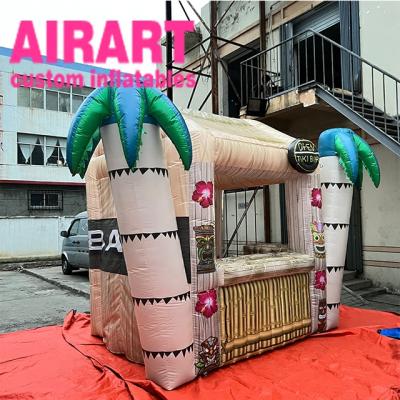 China PVC tarpaulin cloth/420D Oxford clothes newest customized logo coconut bar inflatable printing tent for sale for sale