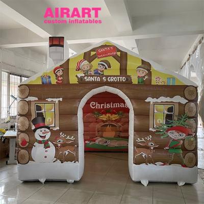 China Christmast Giant Inflatable Ornament Christmas House With Lighting Decoration for sale